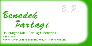 benedek parlagi business card